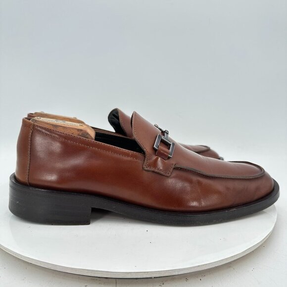 Gucci Men Size EU 40E US 6.5 Brown Leather Silver Horsebit Slip On Loafer Shoes main image 9